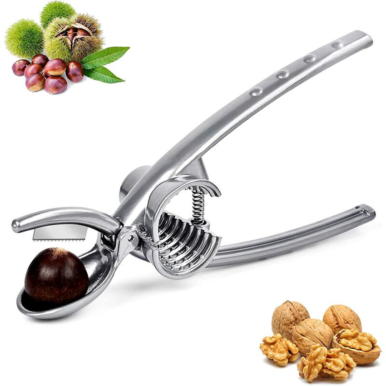 Aougo - Chestnut Cutter, Chestnut Clip, 2 in 1 Walnut Nut Plier, Nut Clip, Metal Chestnut Pliers, Chestnut Opener, Hazelnut Clips Kitchen Tool for