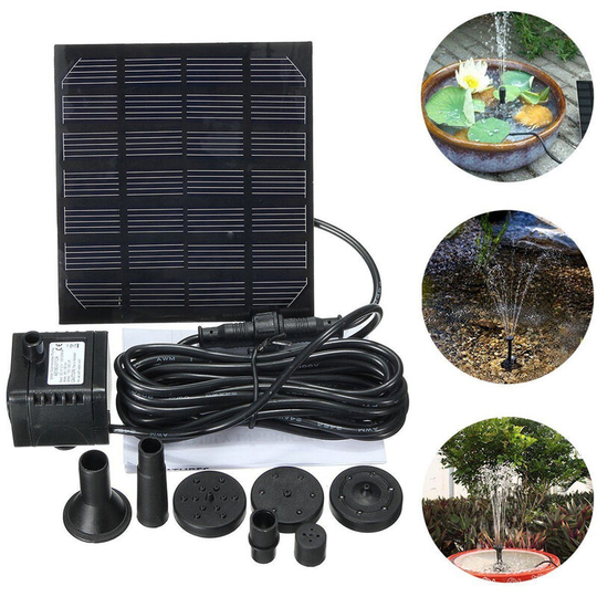 Solar Water Pump Fountain Garden Floating Plants Watering Power Fountains Pool Home Garden Fish Pond Waterpump 7V 1.5W