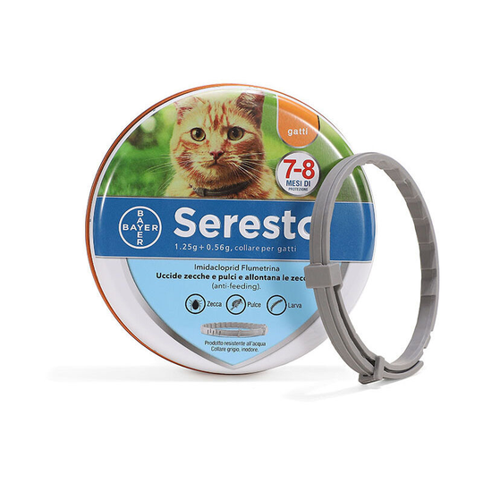 Collar for cats: effective protection against ticks and fleas for 7 to 8 months, length 36 cm, 1.25 g + 0.56 g