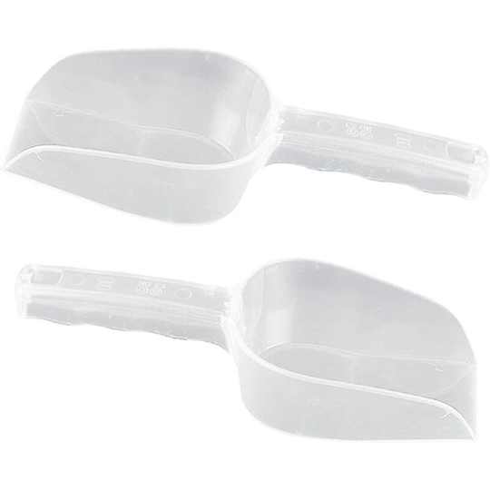 2 Pieces Plastic Weighing and Filling Spoons, Candy Flour Cereal Popcorn Dispenser for Kitchen, Pantry (Small)