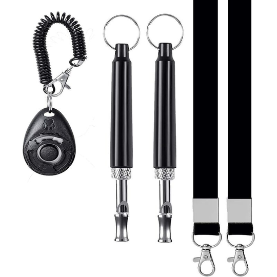 Heguyey - Dog Ultrasonic Whistle and Dog Clicker Anti Bark Reminder Dog Whistle with Lanyard Pet Training Kit Ideal for Dog Reminder Puppy Training 2