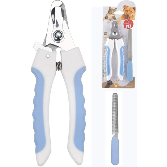 Cat Dog Nail Clipper, Dog Claw Clipper, with Safety Lock and Nail File, Suitable for Cats, Dogs (Blue)