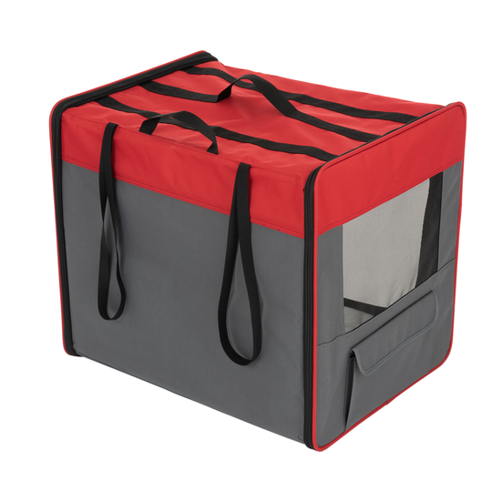 First Class Basic Transport Crate - Size L: 79 x 53.5 x 66 cm (L x W x H) Grey/Red