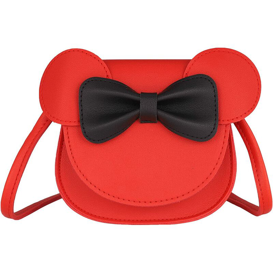 Little Girls Crossbody Bag Cute Minnie Bow pu Tote Bag