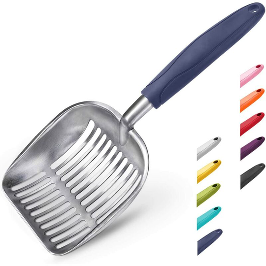 Cat Litter Scoop, Aluminum Alloy Sifter, Kitty Metal Scooper, Deep Shovel, Long Handle, Poop Sifting, Kitten Pooper Lifter, Durable, Heavy Duty, for