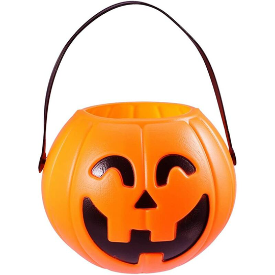 Ilovemilan - Halloween Plastic Pumpkin Portable Pumpkin Bucket Trick-or-Treat Bucket Halloween Candy Bucket Jack o Lantern Bucket Halloween Party