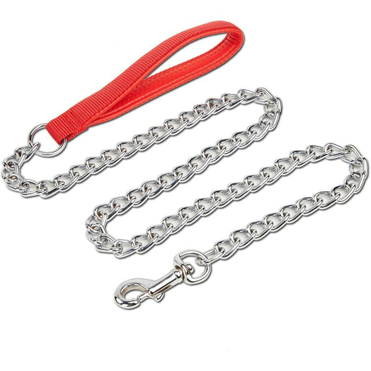 Rustproof Metal Dog Leash Durable Educational Leash Classic Simple Soft with Comfortable Nylon Grip for Hiking