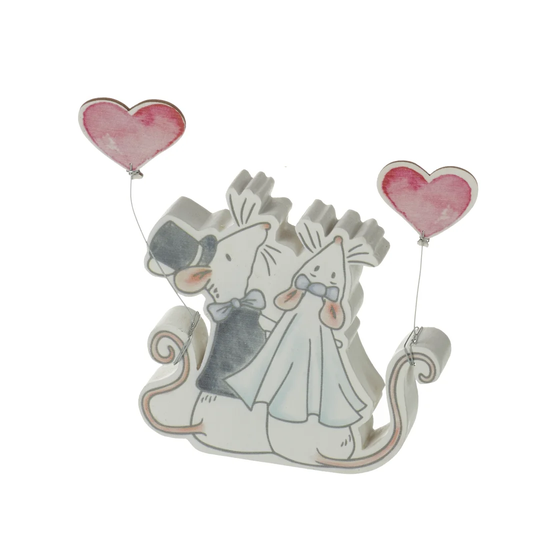 Wisser Mouse Heart Balloons Figurine