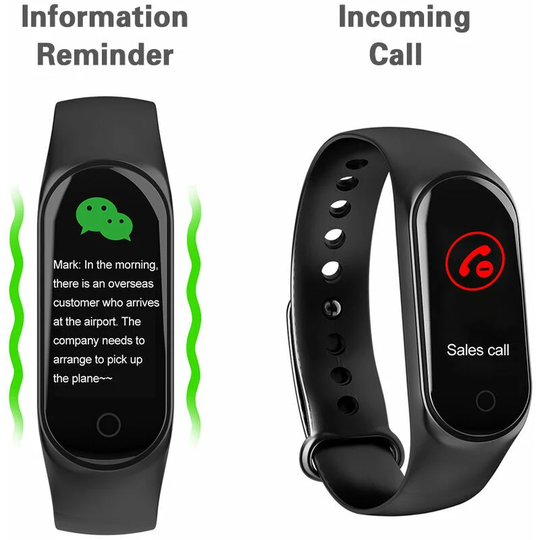 Naxunnn - Smart Sport Bracelet Smart Watch No Calories Distance Heart Rate Blood Pressure Blood Oxygen Sleep Monitor Sport Mode Message Reminder