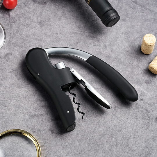 Professional Zinc Alloy Power Wine Opener Octopus Premium Rabbit Lever Corkscrew(Black) - Muff