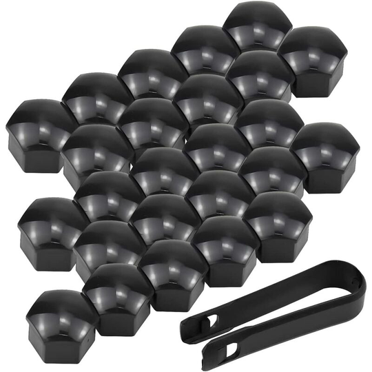 20PCS 17mm Universal Wheel Nut Caps, Black Bolt Nut Covers for Wheel Nuts, Wheel Nut Wheel Cover Car Covers, Hex Protection Caps with Removal Tool