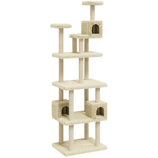 Cat Tree with Sisal Scratching Posts Cream 188 cm Vidaxl Cream