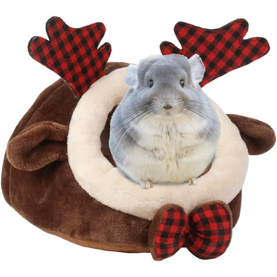 Nest Warm Lightweight Hamster Guinea Pigs Bed Winter Pet Rodent Nest Bed,Winter Warm Comfortable Nest for Ferret Rat Hamster Habitat(Braun,XL)