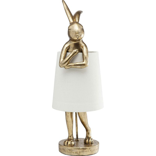 Table lamp in the shape of an animal, Golden rabbit, 23 cm