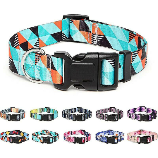 Adjustable Nylon Dog Collar (Geometry-L)