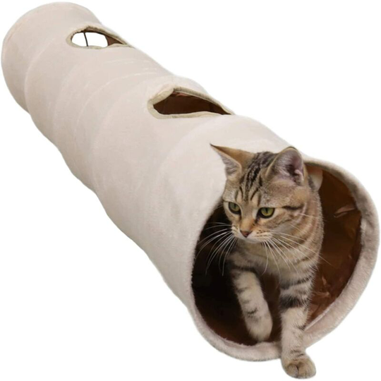 Cat Tunnel Toy Pet Puppy Tube Play Toy With Peephole Hole 25*120cm