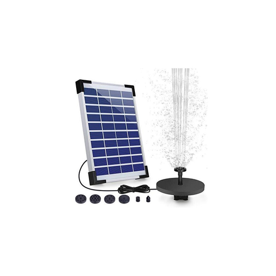 AISITIN Solar Water Fountain 5.5W 1500mAH Battery Backup Solar Floating Fountain Pump, 6 Nozzles, for Bird Bath, Fish Tank, Pond Garden