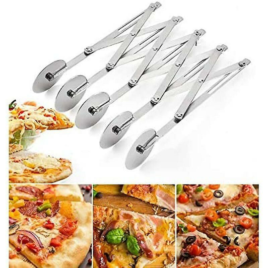 Dough Cutter, Stainless Steel, 5 Wheels Adjustable Cake Divider Thsinde