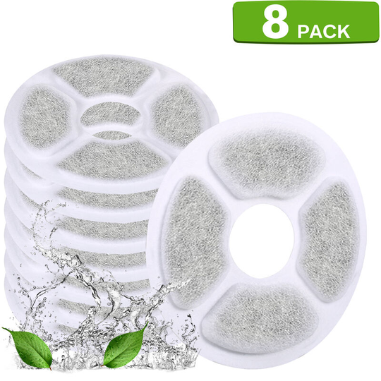Cat Water Fountain Filters Replacement Filters for 84oz/2.5L Round Filter Space Automatic Pet Water Fountain 8pcs