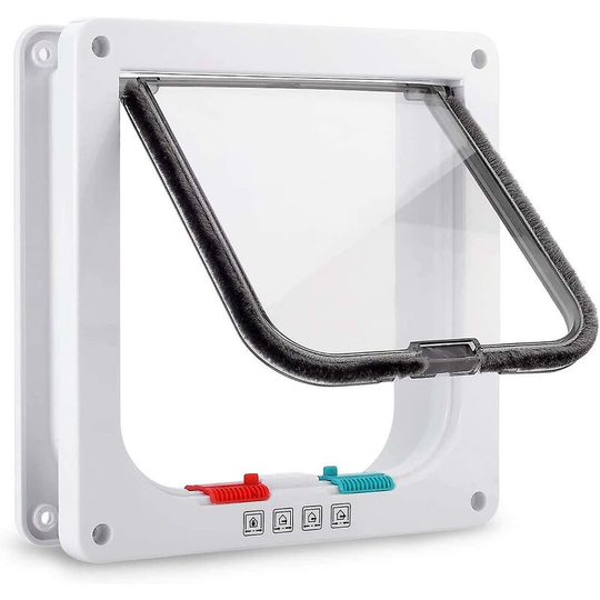 Large Dogs Dog Door Cat Door Pet Flap,install Easily(size:m) White-L ssxjv