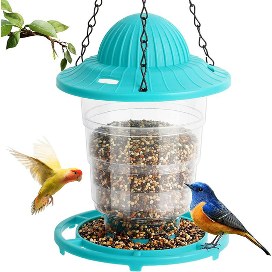 Bird Feeder, Hanging Wild Bird Feeder for Outside, 520ML Squirrel Proof Bird Feeders