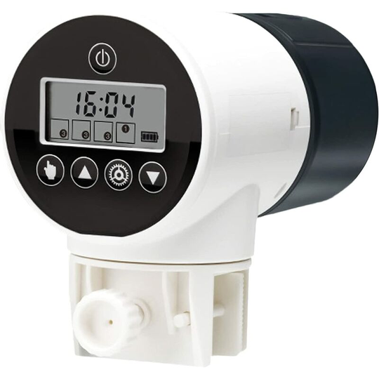 Osqi - Automatic Fish Feeder with lcd Display, Moisture-Proof Electric Fish Feeder, Aquarium Food Dispenser for Holidays and Weekends, 360 Degree