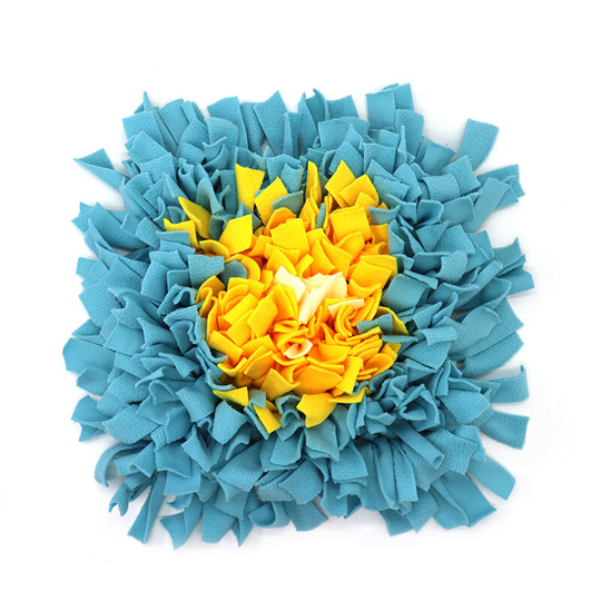 Dog Snuffle Mat Dog Trainer Mat Dog Puzzle Toys IE075 (45x45cm, Blue & Yellow)
