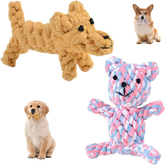 2 Pieces Wear-Resistant Dog Chew Toys Small Dog Chew Toys Interactive Pet Training Toy for Puppy Cat Large Dog