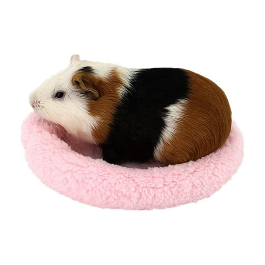 Perle Rare - 1pc Soft, Cozy Round Fleece Warm Hamster Bed Sleep Mat for Rat, Hedgehog, Squirrel, Guinea Pig, Small Animals (s, Pink)