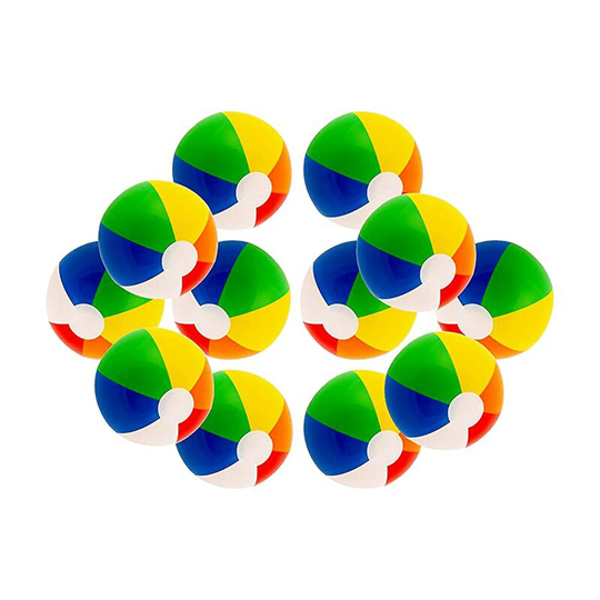 12' Inflatable Rainbow Beach Balls - Beach Pool Party Toys (12 Pack)