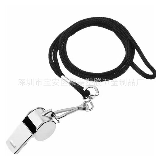 Stainless Steel Whistles, Metal Sports Whistle with Lanyard, Ideal for Coaches, Referees, Officials, Teacher (white,10 pieces)