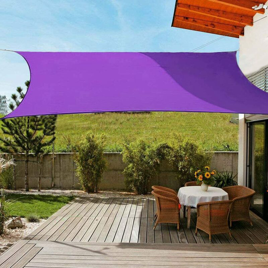 Monly - Rectangle Shade Sail Waterproof Sunscreen Light Weight Garden Balcony Parasol Block 95% uv Block with Free Rope Purple 3x4m