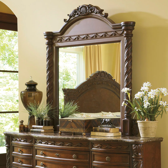 Karas Framed Dresser Mirror in Brown
