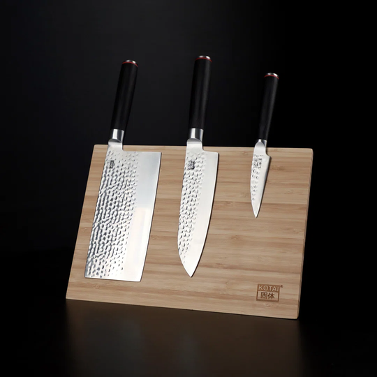 The Asian Set: 3 Knives (Paring Knife + Santoku + Cleaver)