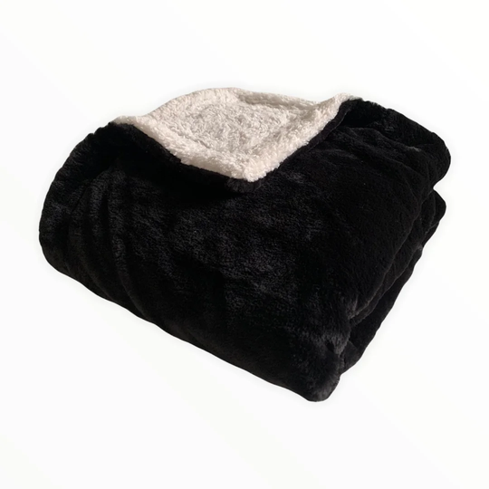 Fleece Blanket Lined Imitation "Rabbit" Chocolate
