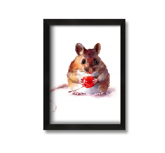 Cherry Mouse - Picture Frame Graphic Art on Canvas
