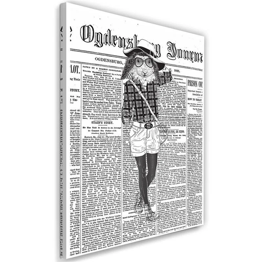 Canvas print, Fashionable rabbit