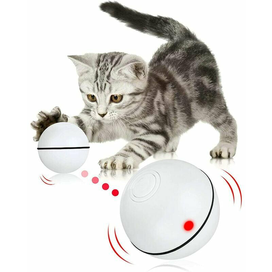 Interactive Cat Toys Ball Smart Automatic Rolling Kitten Toys usb Rechargeable Motion Ball + Spinning Led Light with Timer Function The Best
