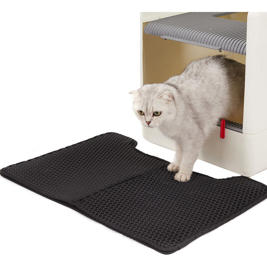 Cat Litter Mat Double Layer Foldable Mat Litter Box Rug