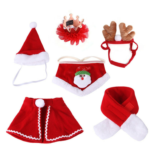 Kartokner - Pet Christmas dog cat funny deer hat scarf cloak