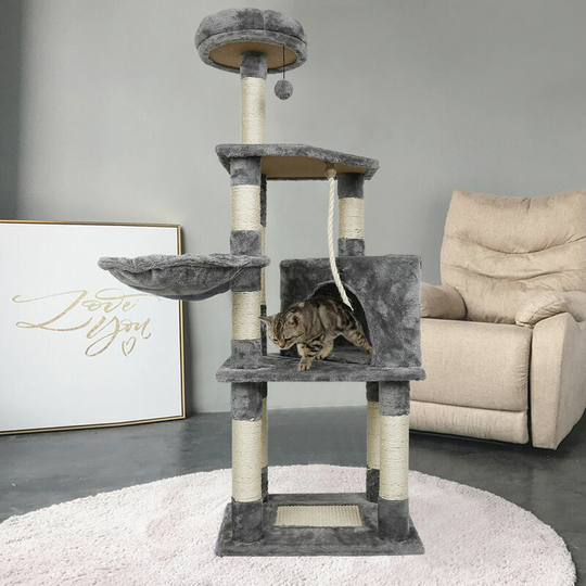 Chat tree - 40x48x135cm - Grey
