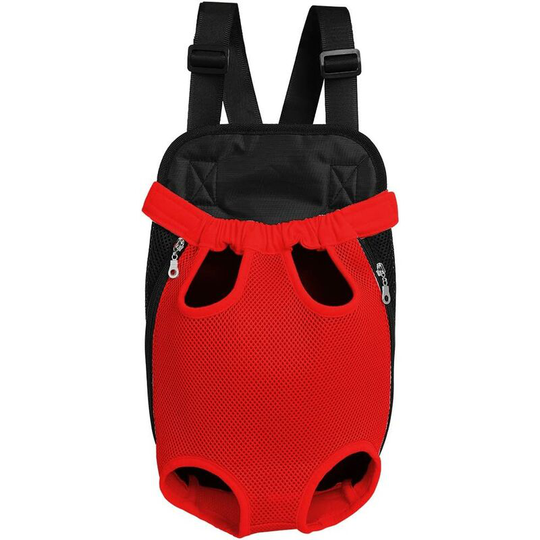 Legs-Out Front Pet Dog Carrier,Hands-Free Adjustable Backpack Travel Bag for Small Medium Puppy Doggie Cat Bunny Breeds Outdoor xl, the net is red