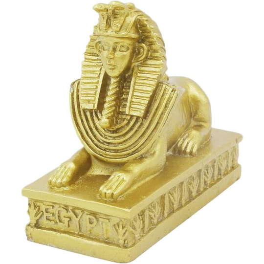 Benobby Kids - Aquarium Ornament Sphinx Lion Ancient Egypt Reptile Tortoise Lizard Spider Terrarium Egyptian Pet Decoration Gold