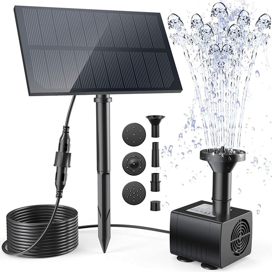 Solar Fountain Pump Kit for Outdoor,Solar Powered Water Fountain with Stake, Water Styles Solar Fountain Water Pump for Bird Bath, Pond, Pool,