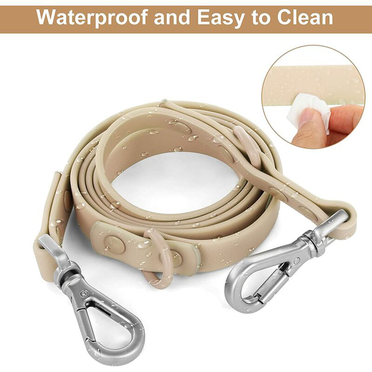 Bearsu - Waterproof dog leash: standard dog leashes with 2 hooks for walking, adjustable lengths for traffic control safety, durable and smell proof,