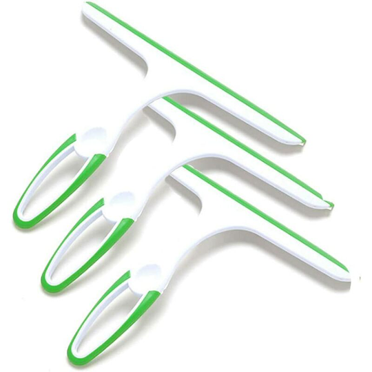 Squeegee Shower Glass Squeegee Water Household Cleaning Squeegee for Bathroom Window (3 * green)