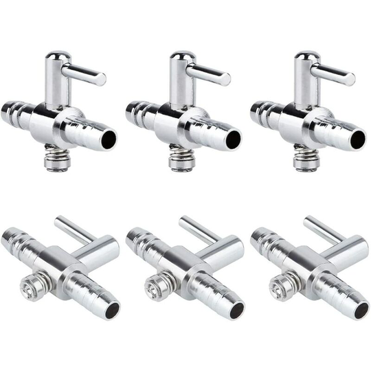 6 pcs One-Way Aquarium Air Flow Control Lever Straight Valve Distributor Splitter for Fish Tank