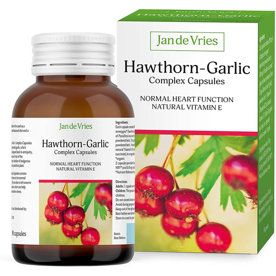Jan de Vries Hawthorn-Garlic Complex | Rich Source of Natural Vitamin E, an antioxidant | Contains Vitamin B1 which Contributes...