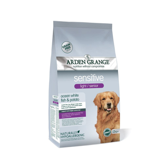 Arden Grange Sensitive Senior/Light - Grain-Free Ocean White Fish & Potato - 12kg