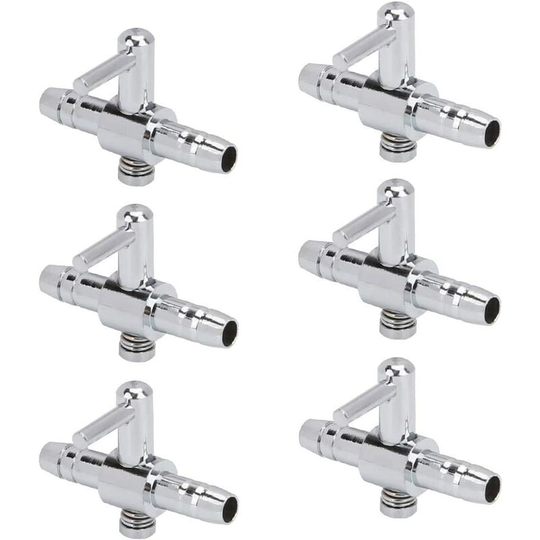 6 pcs One-Way Aquarium Air Flow Control Lever Straight Valve Distributor Splitter for Fish Tank,BR-Vie